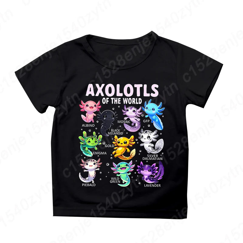 Kids’ Axolotl Graphic Tee – Soft, Comfy Crewneck