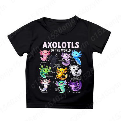 Kids’ Axolotl Graphic Tee – Soft, Comfy Crewneck