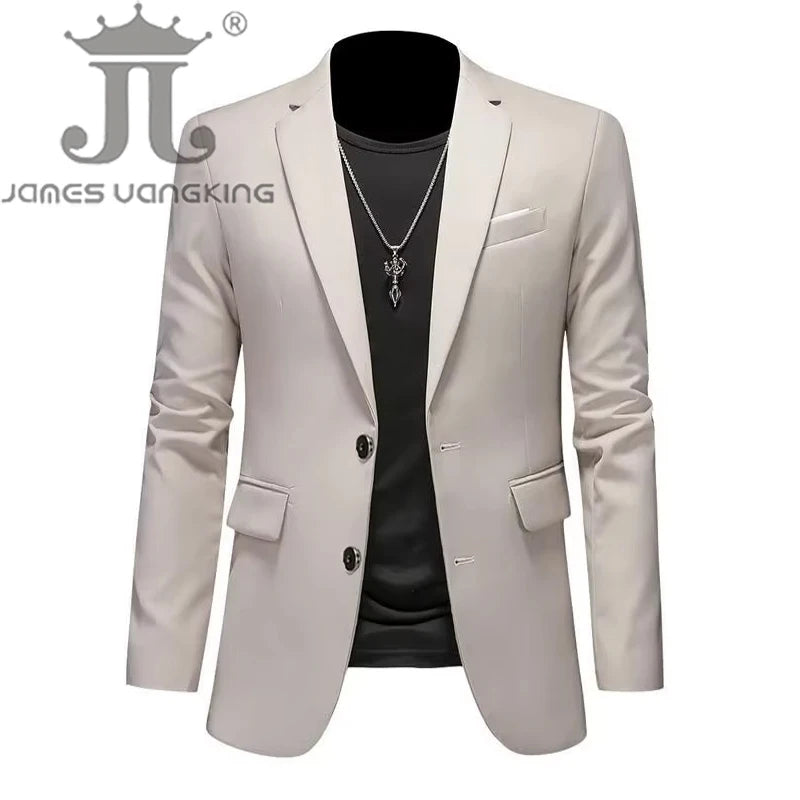 Men’s & Teens Solid Color Single-Button Blazer – Formal & Semi-Formal