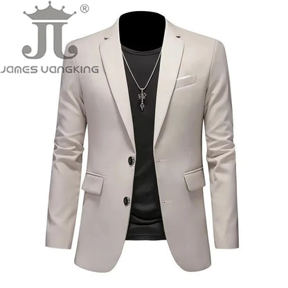 Men’s & Teens Solid Color Single-Button Blazer – Formal & Semi-Formal