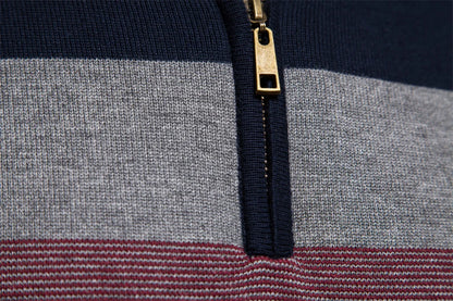 Men’s Quarter-Zip Mock Neck Knit Pullover – Long Sleeve