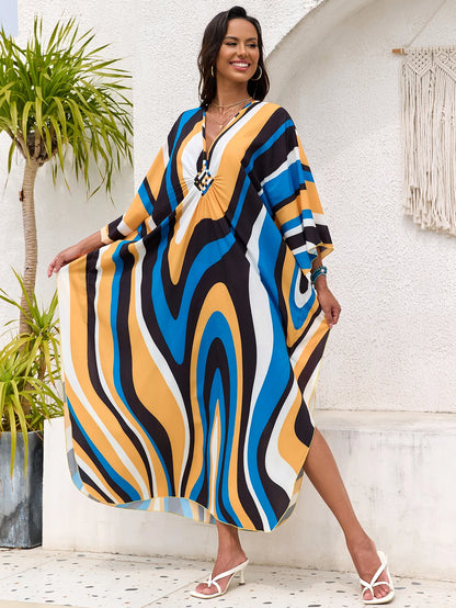 Women’s Flowing Caftan Cover-Up – Beach & Poolside Elegance