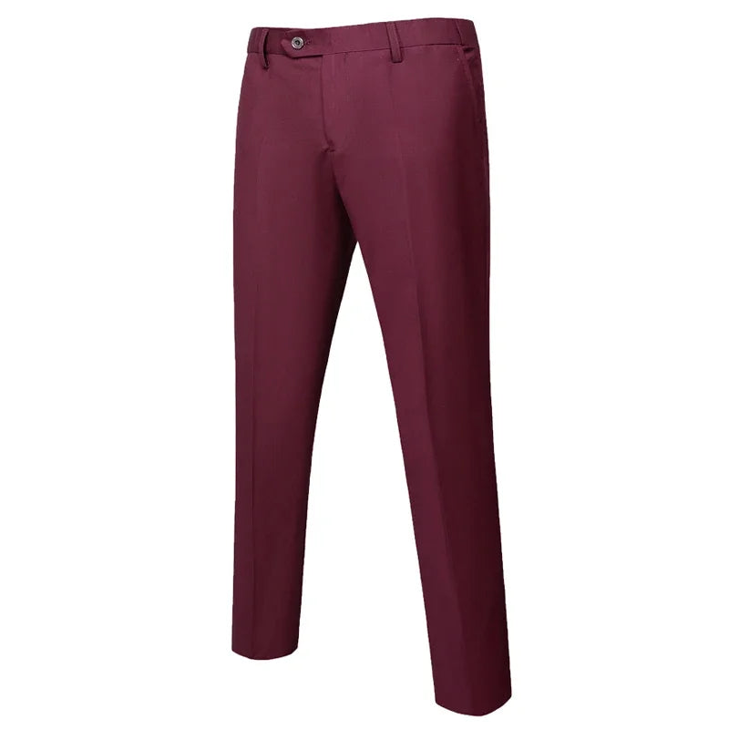 Solid Formal Tailored Suit Trousers