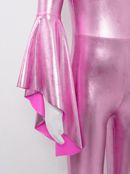 Girls’ Metallic Bell Bottom Jumpsuit – Retro Theme Night Costume