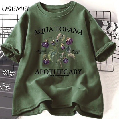 Women’s Apothecary Botanical Graphic Tee – Vintage Inspired Cotton Shirt
