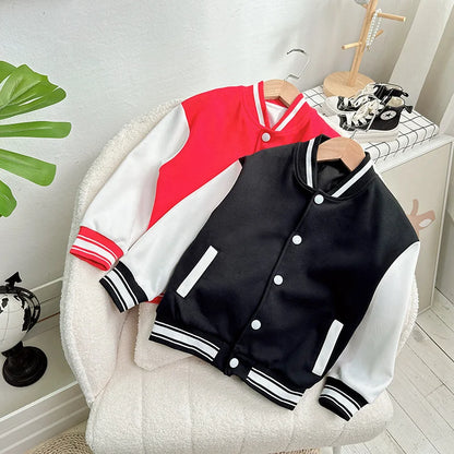 Kids’ Varsity Letterman Jacket – Lightweight Spring/Fall Outerwear