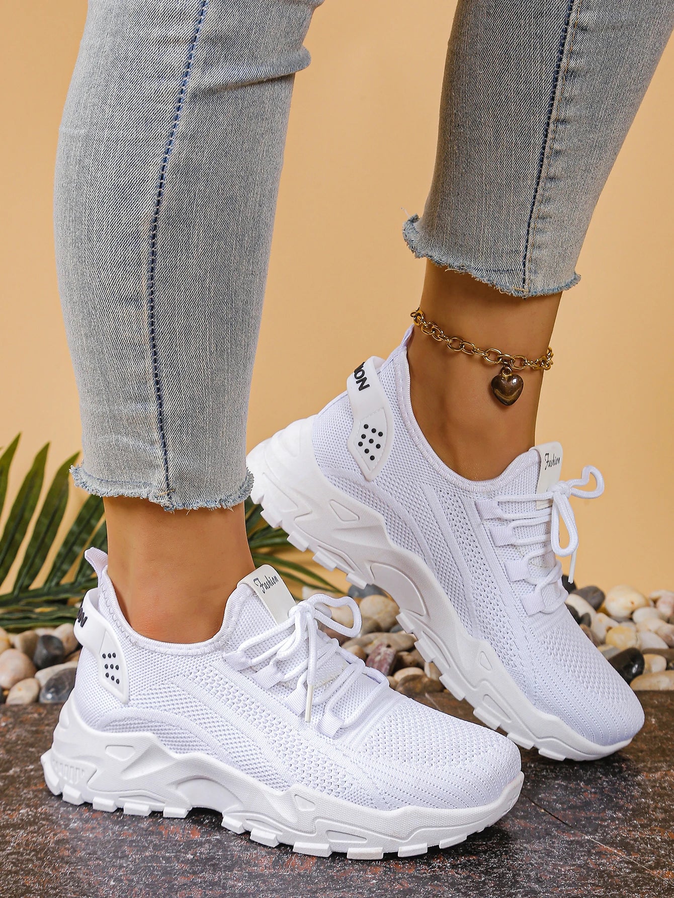 Women's peek-a-boo mesh Leopard print sneakers
