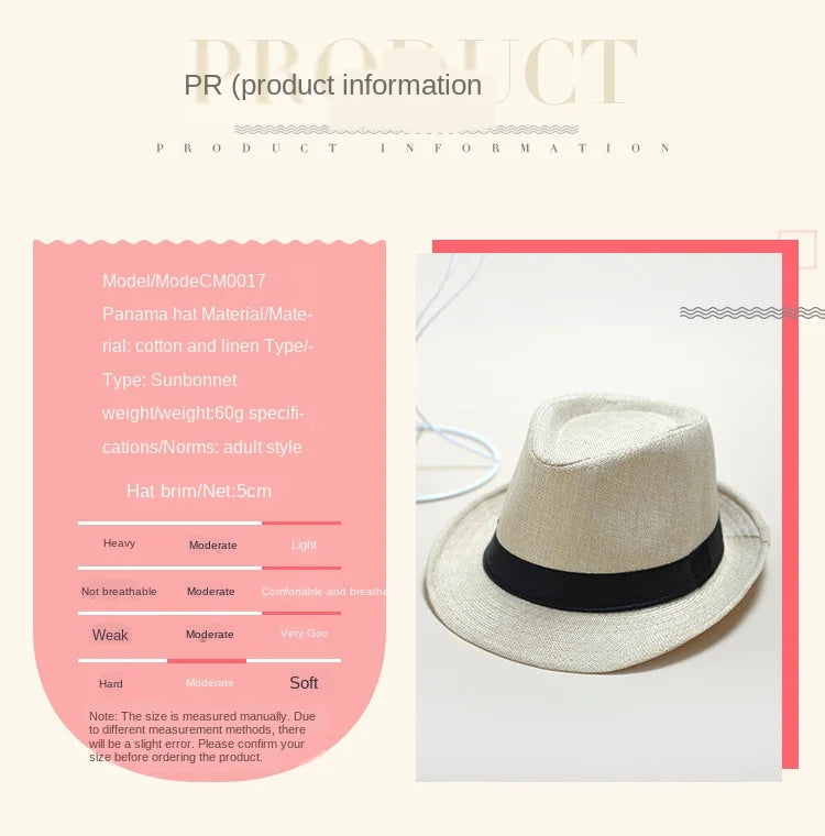 Men’s Lightweight Fedora Hat – Summer Cruise & Beach Style<