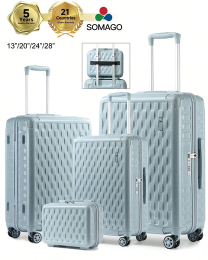 Ice-Crackle 4-Piece Hardshell Spinner Luggage Set