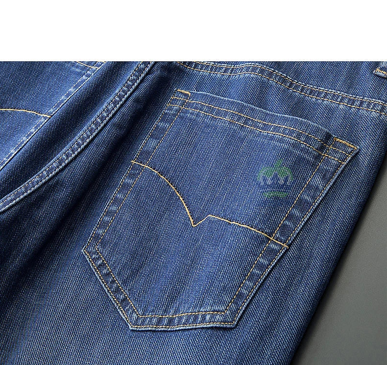 Brand Clothing High Quality Summer Cotton Men's Jeans Classic Business Straight Denim Black Pants Work Trouser Male Plus size 40