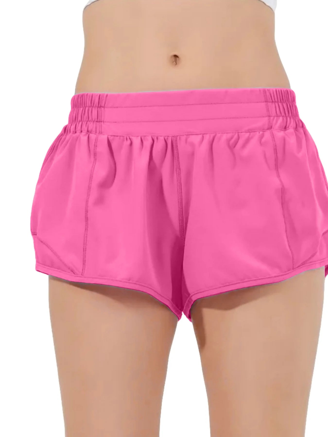 Women’s Quick-Dry Athletic Shorts – High Waist, Zipper Pockets