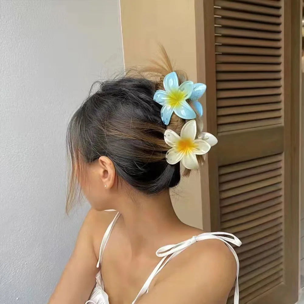 Tropical Flower Hair Claw Clip – Gradient Color
