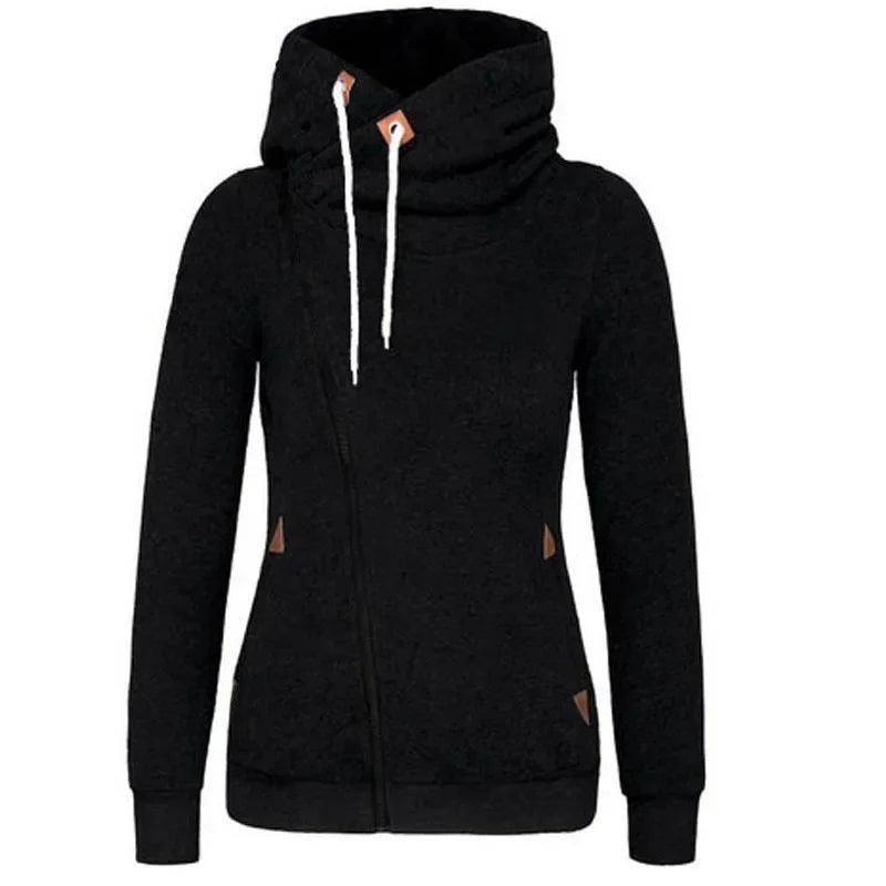Women’s & Teens’ Side-Zip Hoodie – Warm, Soft, High-Neck, Casual Fit