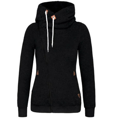Women’s & Teens’ Side-Zip Hoodie – Warm, Soft, High-Neck, Casual Fit