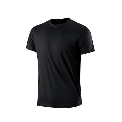 Men’s Quick Dry Athletic T – Shirt – Lightweight Short Sleeve Gym Top – Black – 3XL