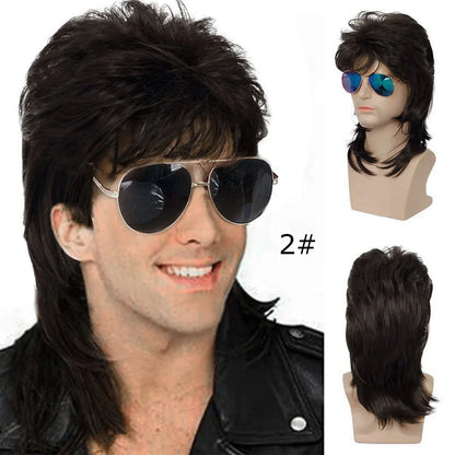 Retro Mullet Costume Wig – Long, Straight