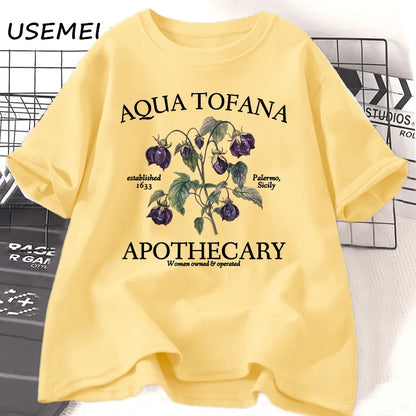 Women’s Apothecary Botanical Graphic Tee – Vintage Inspired Cotton Shirt