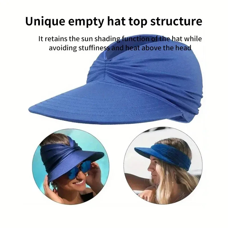 Women’s Foldable Sun Visor Hat – Wide Brim UV Protection
