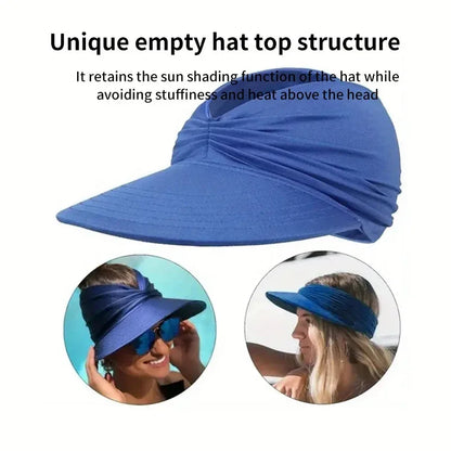 Women’s Foldable Sun Visor Hat – Wide Brim UV Protection