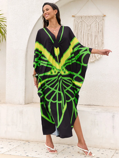 Women’s Flowing Caftan Cover-Up – Beach & Poolside Elegance