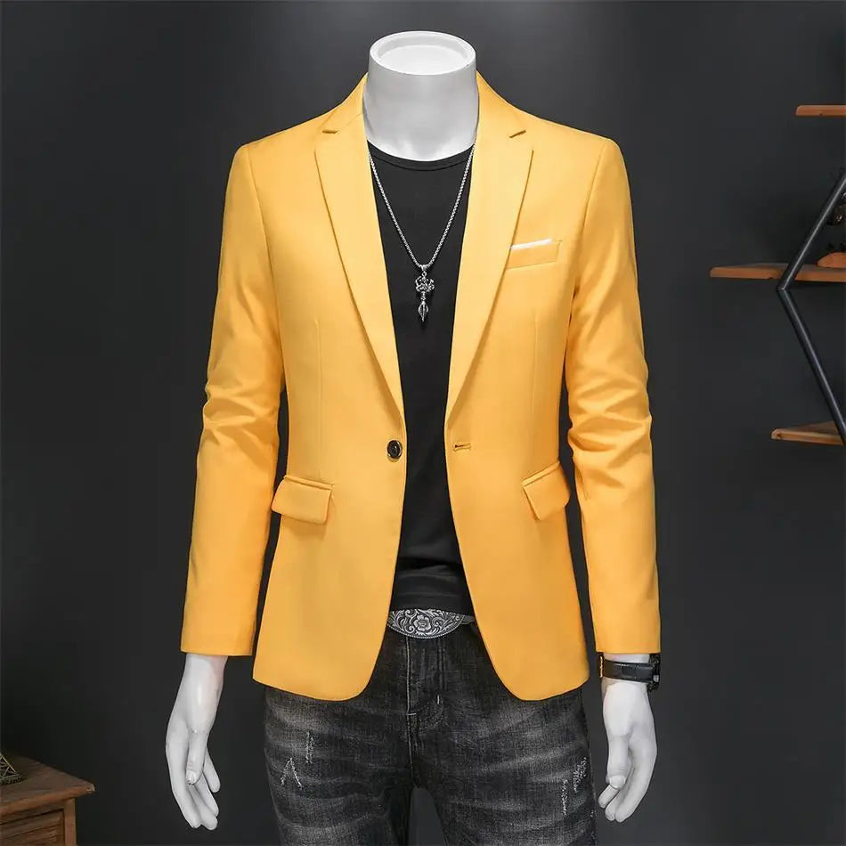 Men’s & Teens Solid Color Single-Button Blazer – Formal & Semi-Formal