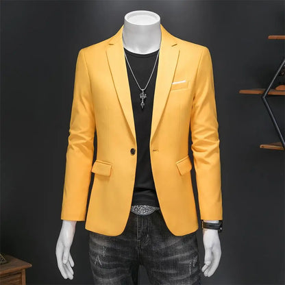 Men’s & Teens Solid Color Single-Button Blazer – Formal & Semi-Formal