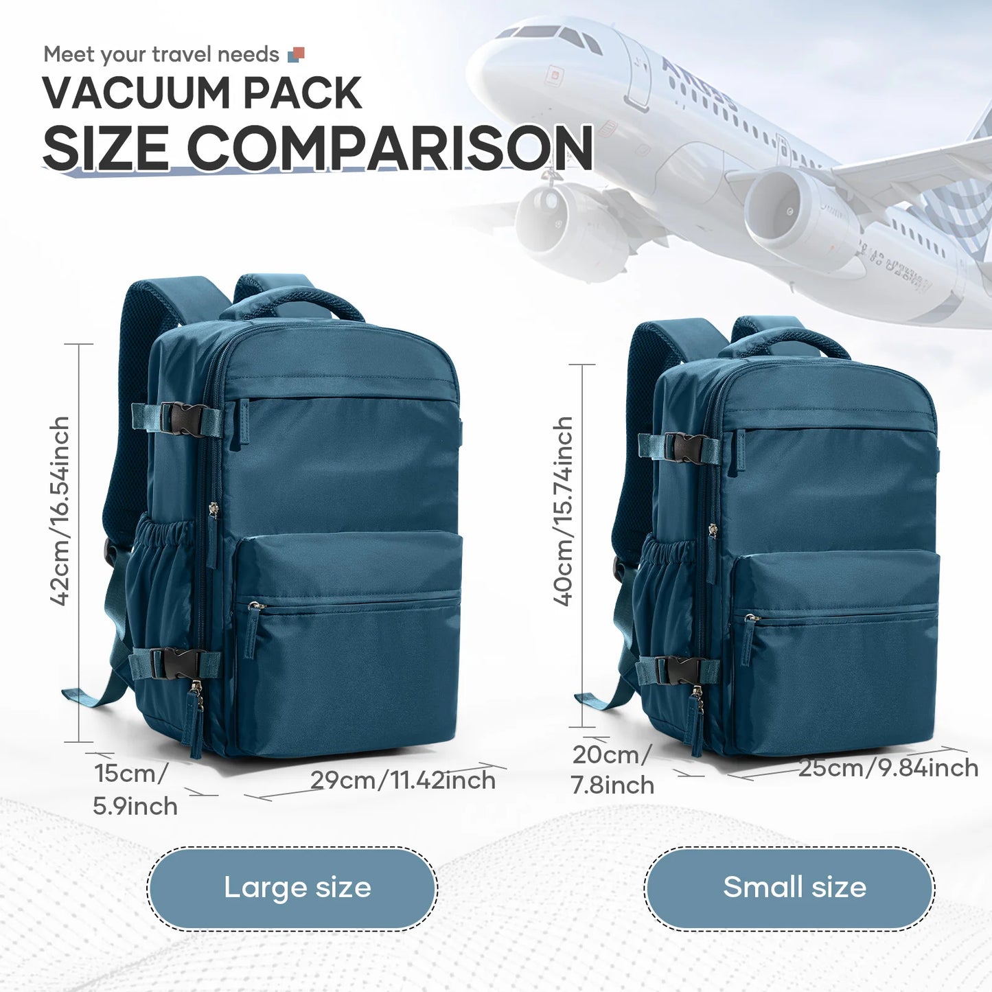 Vacuum Compression Travel Backpack – Expandable Carry-On, 20–35L