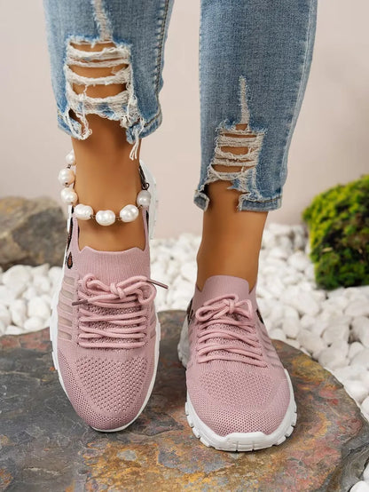 Women's peek-a-boo mesh Leopard print sneakers
