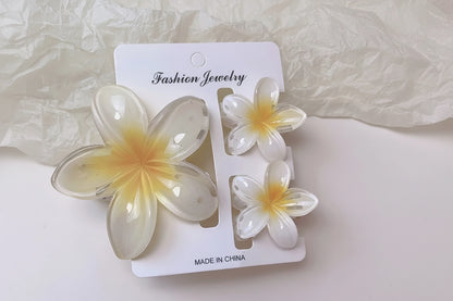 3-Piece Tropical Flower Hair Claw Clip Set
