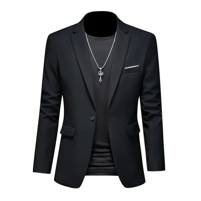 Men’s & Teens Solid Color Single-Button Blazer – Formal & Semi-Formal