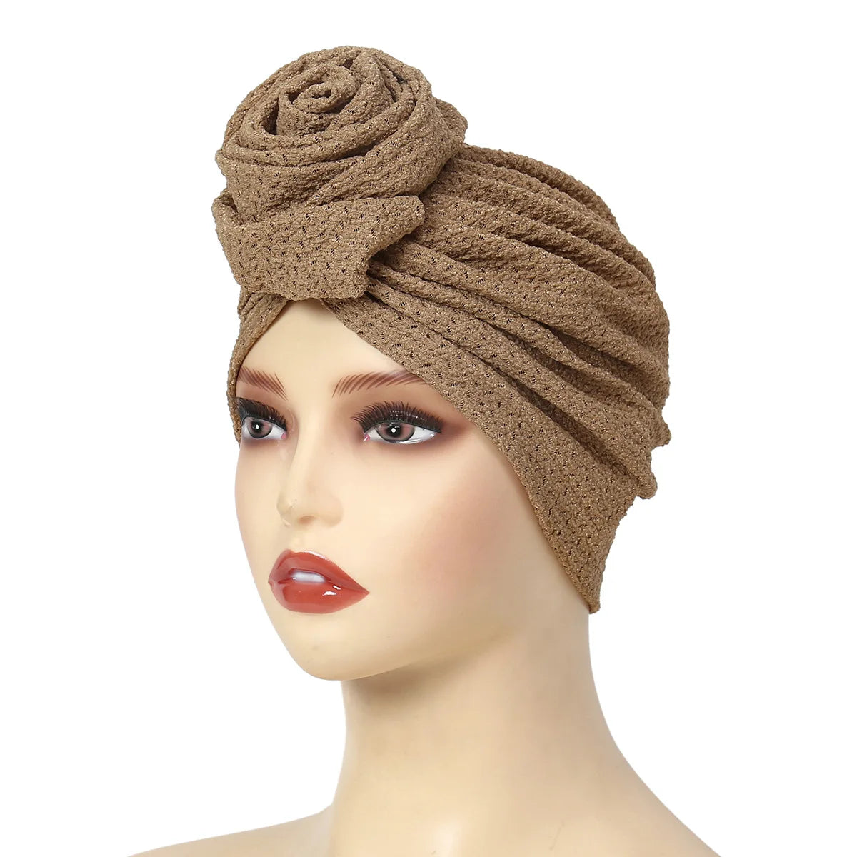 Women’s Soft Stretch Turban Head Wrap – Flower Knot, Slip-On - The Dock Drop