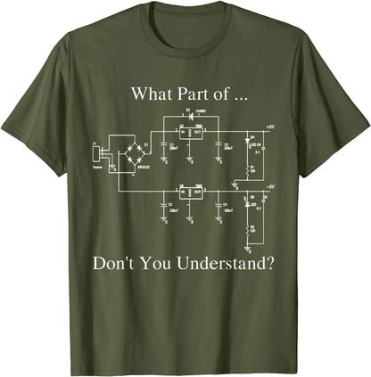 Electrical Engineer Graphic Tee – Funny Circuit Diagram Cotton Shirt