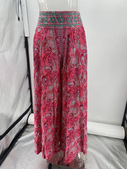 Women’s Floral Wide-Leg Pants – Boho Vacation Style