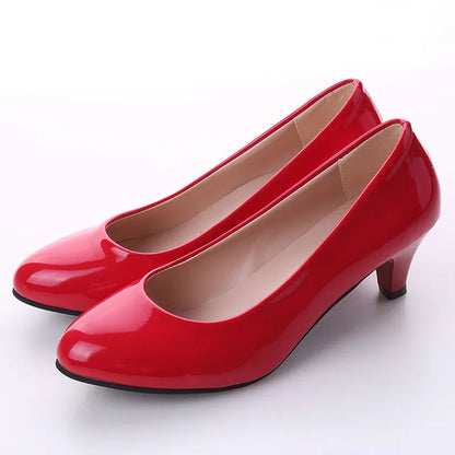 Women’s Classic Heeled Pumps – Slip-On, Office to Evening