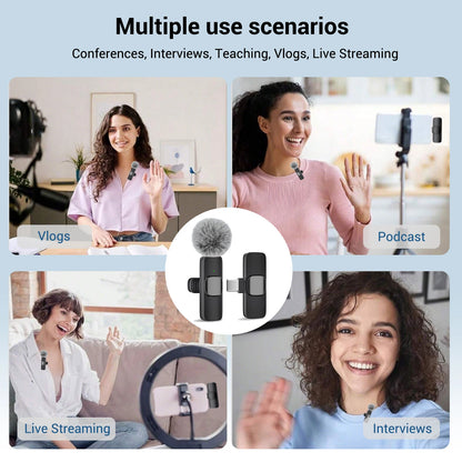 USB-C Wireless Lavalier Microphone – Portable Clip-On Travel Mic