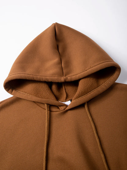 Men’s Solid Fleece Hoodie & Joggers Set – Autumn/Winter Tracksuit