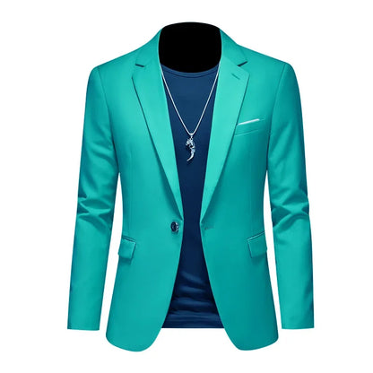 Men’s & Teens Solid Color Single-Button Blazer – Formal & Semi-Formal
