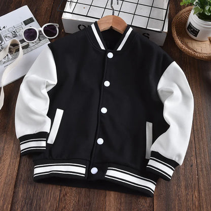 Kids’ Varsity Letterman Jacket – Lightweight Spring/Fall Outerwear