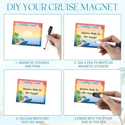 7-Piece Family Cruise Cabin Door Magnet Set with Dry-Erase Board