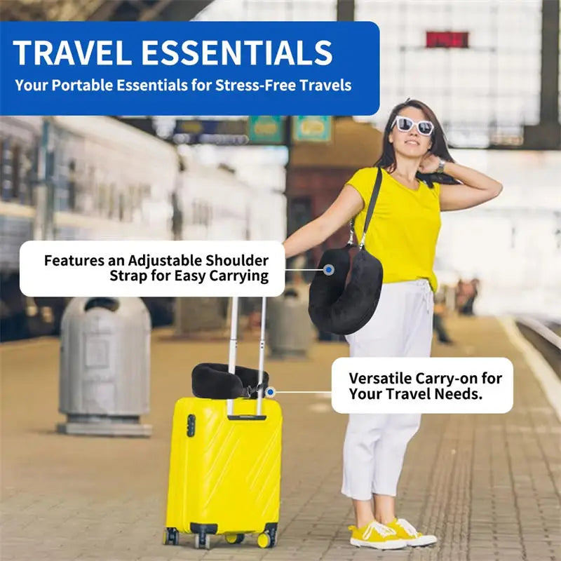 Fillable Travel Neck Pillow Organizer – Carry-On Clothes Stuff Sack, Adjustable Strap
