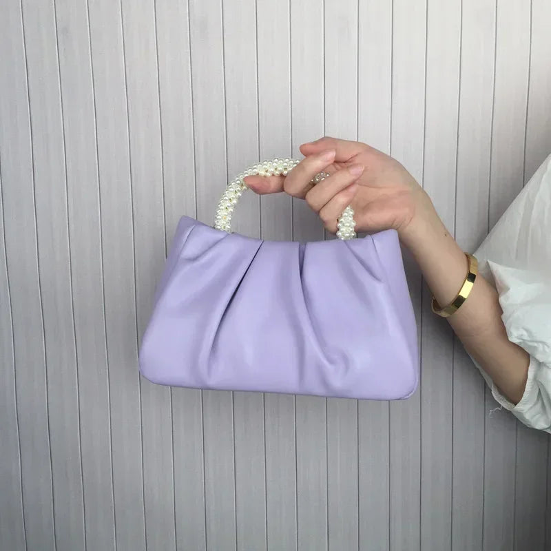 Pearl Handle Evening Clutch Bag