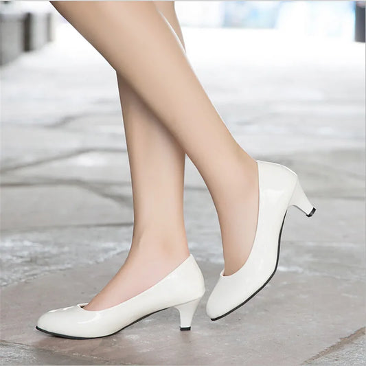 Women’s Classic Heeled Pumps – Slip-On, Office to Evening
