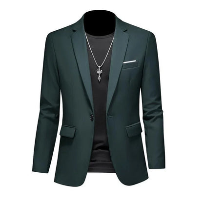 Men’s & Teens Solid Color Single-Button Blazer – Formal & Semi-Formal