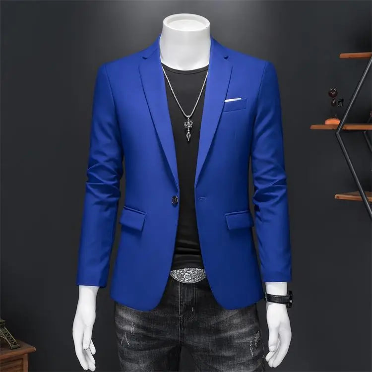 Men’s & Teens Solid Color Single-Button Blazer – Formal & Semi-Formal