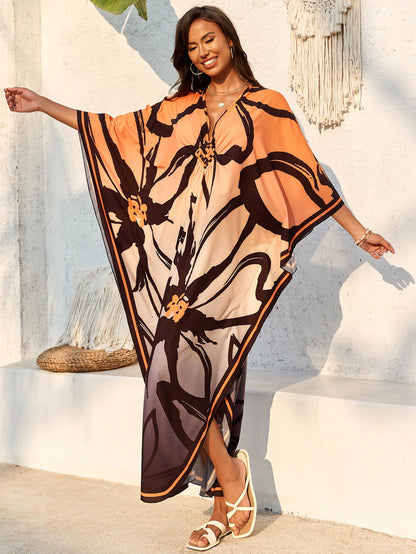 Women’s Flowing Caftan Cover-Up – Beach & Poolside Elegance