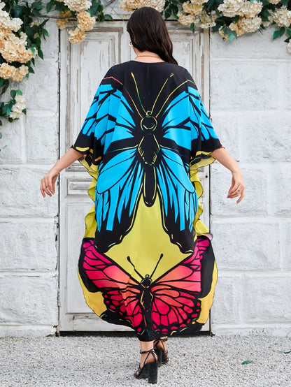 Women’s Flowing Caftan Cover-Up – Beach & Poolside Elegance