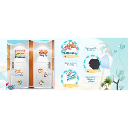 7-Piece Family Cruise Cabin Door Magnet Set with Dry-Erase Board