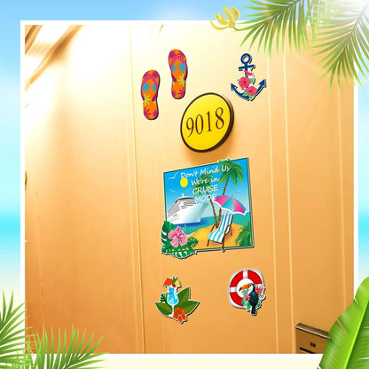 6-Piece Cruise Door Magnet Set – Tropical Cruise Mode Decoration