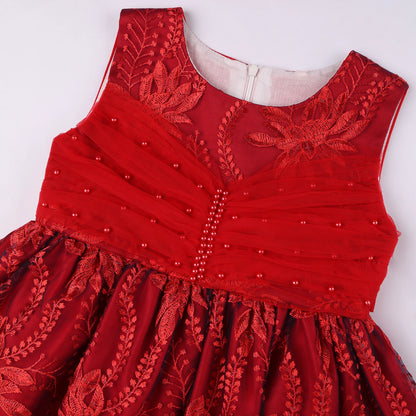 Girls' Lace Formal Dress – Elegant Sleeveless Ball Gown