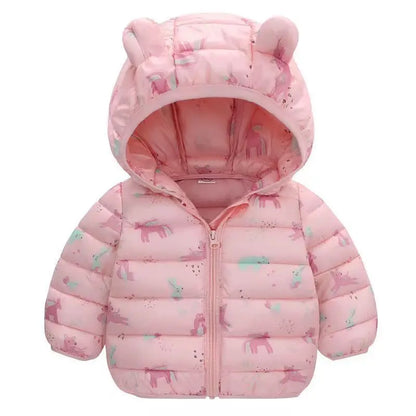 Kids Hooded Puffer Jacket – Warm, Lightweight, Zip Front (Unisex)